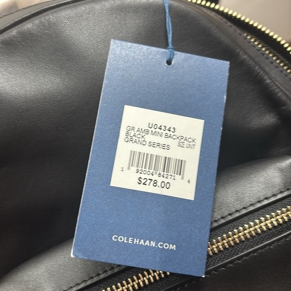 Cole Hann Black Grand Ambition Mini Backpack with Gold Hardware- NWT main image 11